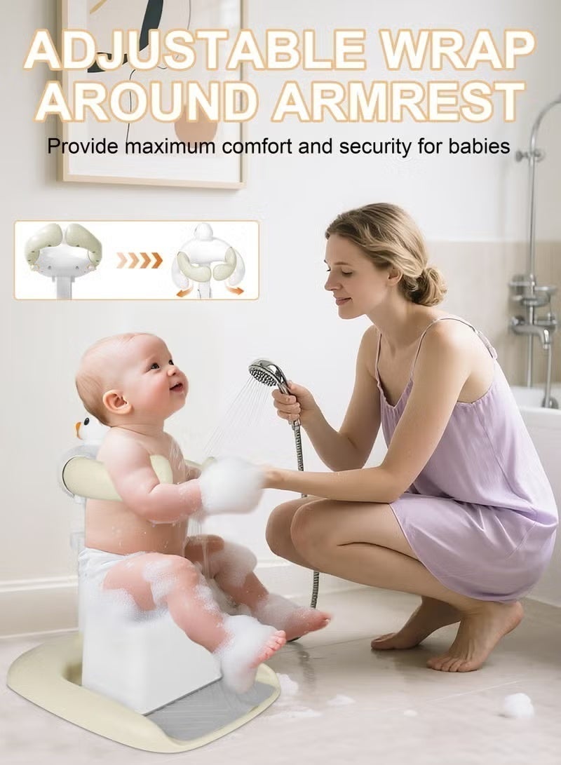 M.A&F's Adjustable Height 2 IN 1 Baby Shower Stand with Anti-Slip Base, Portable Foldable Bath Stand for Infant Safety, Toddler Standing Bath Support for Shower Portable Bath Helper for Infants & Toddlers, Easy to Use, Durable Baby Bath Aid - Image 5